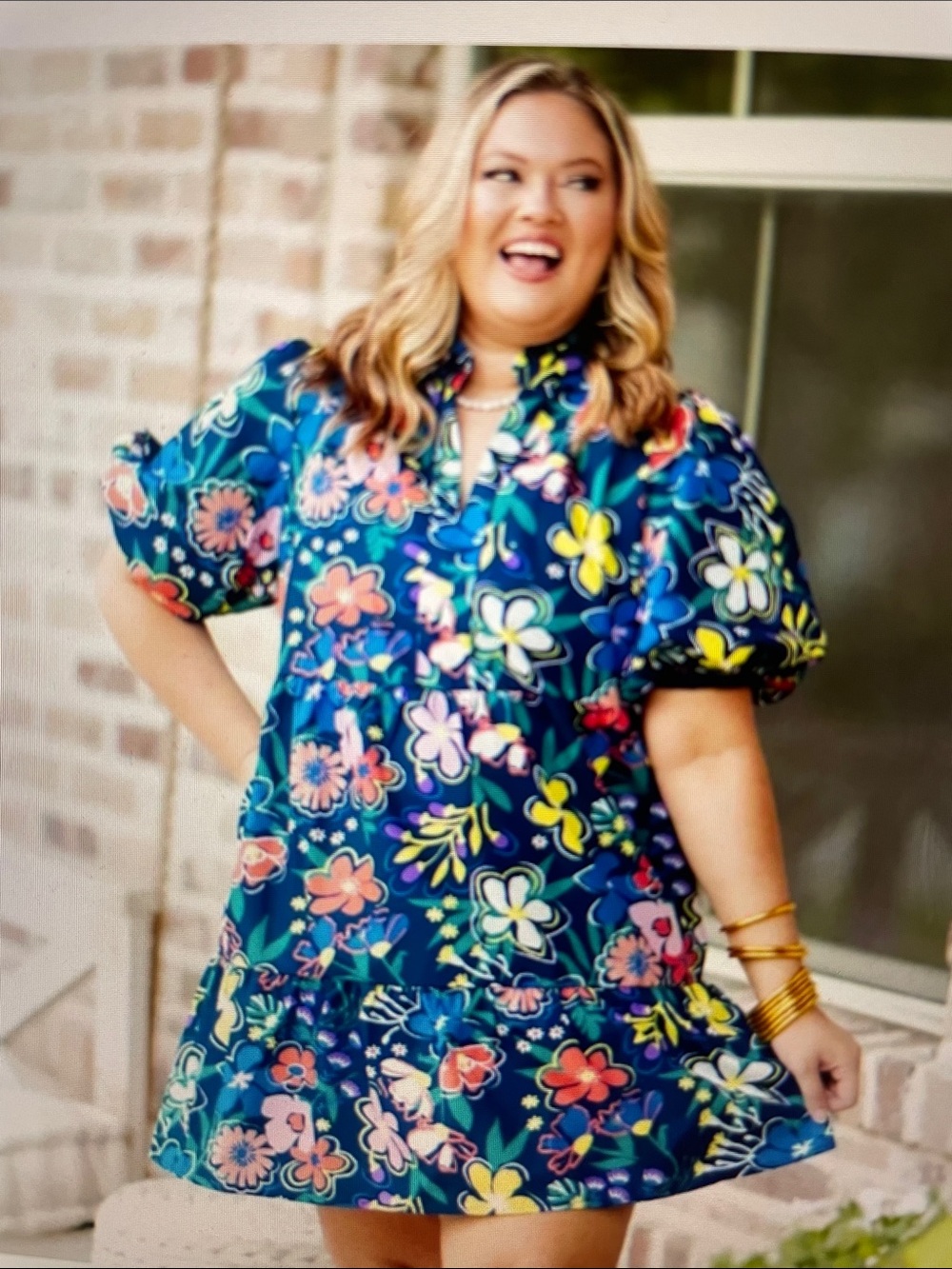 THML floral tiered minu dress sz L